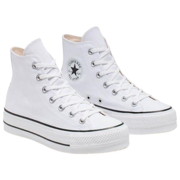 Ghete pentru femei Converse Chuck Taylor All Star Canvas Platform High Top Demisezon/ White photo 1
