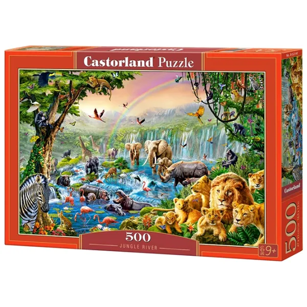 Puzzle 2D Castorland 500 Jungle River 9+/ Numărul de piese: 100 photo 1