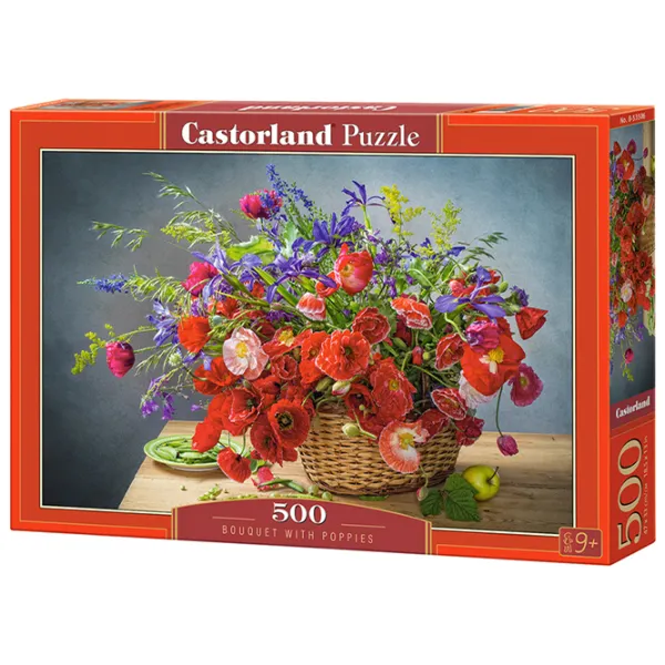 Puzzle 2D Castorland 500 Bouquet of poppies 9+/ Numărul de piese: 500 photo 1