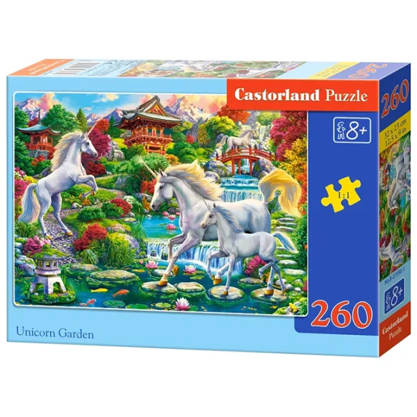 Puzzle 2D Castorland 260 Unicorn Garden 8+/ Numărul de piese: 260 photo 1