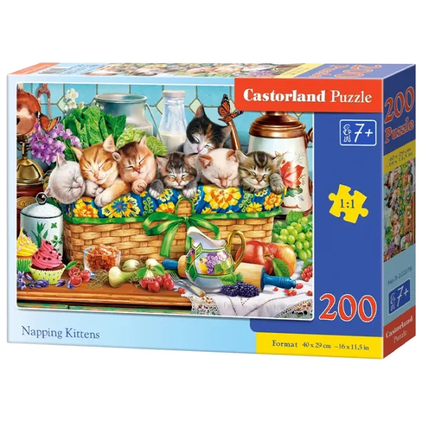 Puzzle 2D Castorland 200 Napping Kittens 7+/ Numărul de piese: 200 photo 1