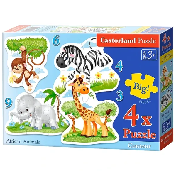 Set de puzzle-uri Castorland African Animals 3+/ Numărul de piese: 22 photo 1