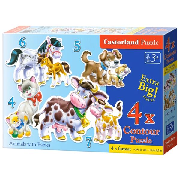 Set de puzzle-uri Castorland Animals with Babies 3+/ Numărul de piese: 22 photo 1