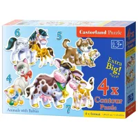 Set de puzzle-uri Castorland Animals with Babies 3+/ Numărul de piese: 22