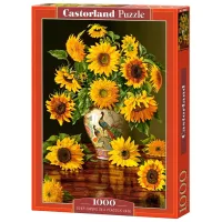 Пазл 2D Castorland 1000 Sunflowers in a Peacock Vase 9+/ Количество деталей: 1000