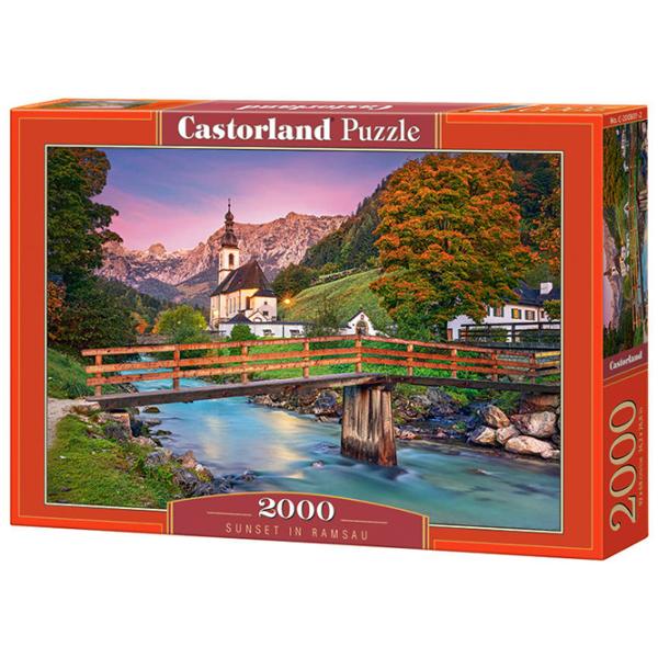 Puzzle 2D Castorland 2000 Sunset in Ramsau 9+/ Numărul de piese: 2000 photo 1