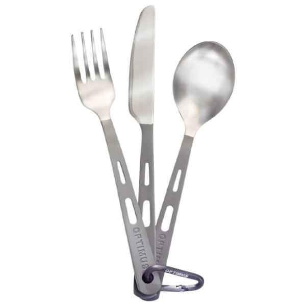 Tacâmuri de camping Optimus 3-Piece Cutlery 3/ Titan photo 1 Tacâmuri de camping Optimus 3-Piece Cutlery 3/ Titan photo 1
