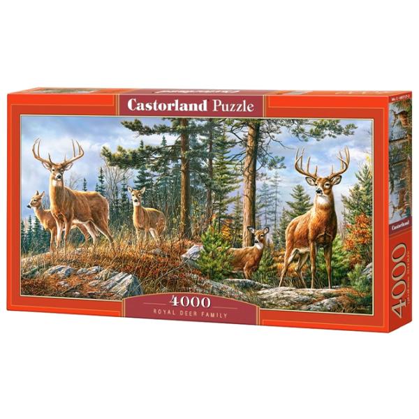 Puzzle 2D Castorland 4000 Royal Deer Family 9+/ Numărul de piese: 4000 photo 1