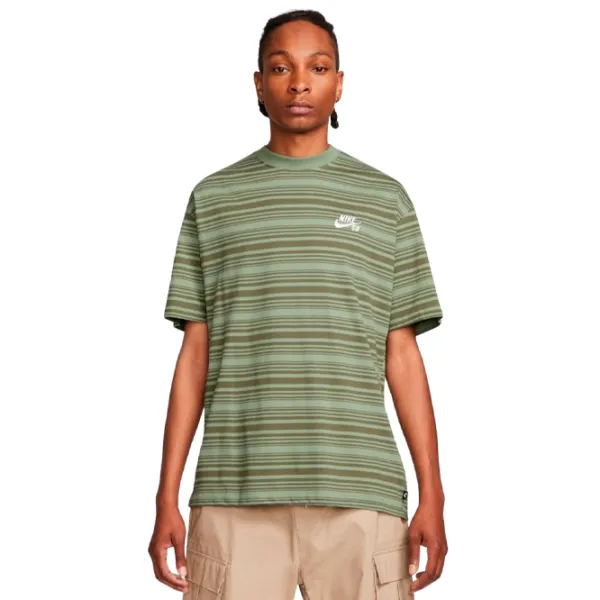 Tricou pentru bărbați Nike U Nk Sb Tee M90 Stripe Sp24 100% bumbac/ Darkolivegreen photo 1