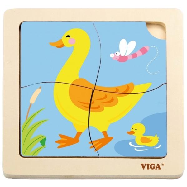 Puzzle VIGA Rață 1.5+/ Numărul de piese: 4 photo 1