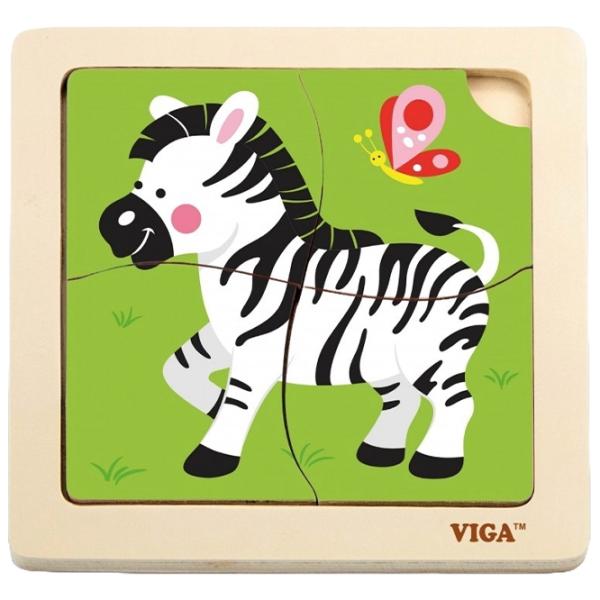 Puzzle VIGA Зебра 1.5+/ Количество деталей: 4 photo 1 Puzzle VIGA Зебра 1.5+/ Количество деталей: 4 photo 1
