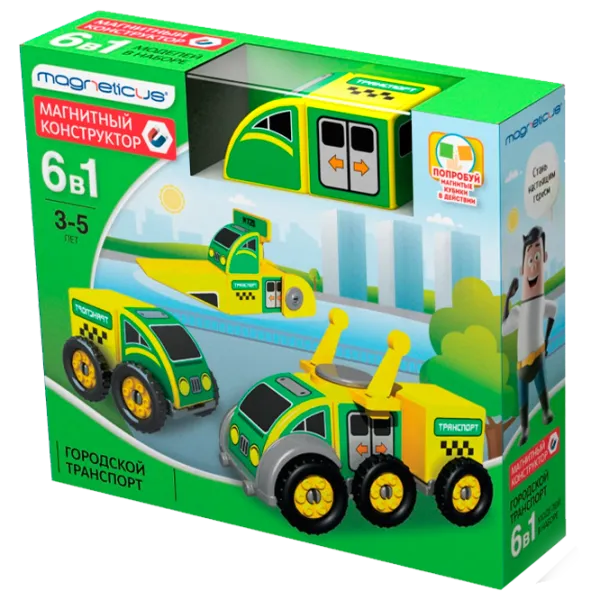 Constructor Magneticus Transportul urban Mașină/ Multicolor photo 1