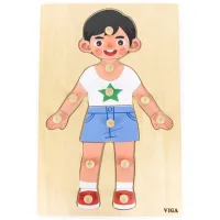 Puzzle VIGA Băiețel - Descoperim părțile corpului 3+/ Numărul de piese: 11