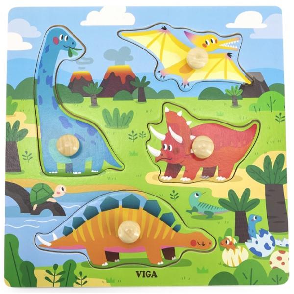 Puzzle VIGA Dinozauri 1+/ Numărul de piese: 4 photo 1 Puzzle VIGA Dinozauri 1+/ Numărul de piese: 4 photo 1
