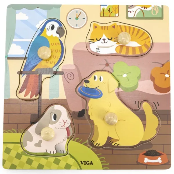 Puzzle VIGA Домашние животные 1+/ Количество деталей: 4 photo 1