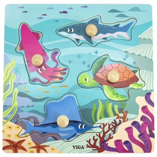 Puzzle VIGA Animale acvatice 1+/ Numărul de piese: 4 photo 1 Puzzle VIGA Animale acvatice 1+/ Numărul de piese: 4 photo 1