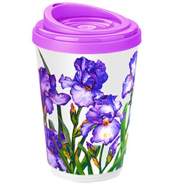 Cană termo Bytplast Phibo Flori Violet 0.4l photo 1 Cană termo Bytplast Phibo Flori Violet 0.4l photo 1