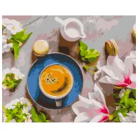Картина по номерам BrushMe Кофе и цветы BS34314FC 50 x 40 см/ Горизонтальная