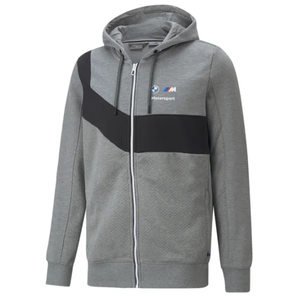 Hanorac pentru bărbați Puma Bmw Mms Hdd Sweat Jacket Drept/ Gray photo 1