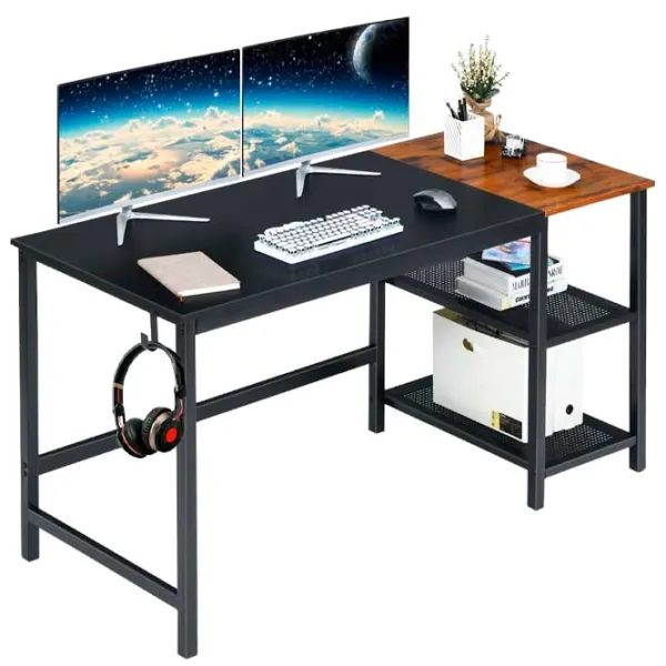Masă de birou Costway HW67463BK MDF/ Black photo 1