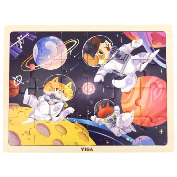 Puzzle VIGA Животные в космосе 3+/ Количество деталей: 24 photo 1