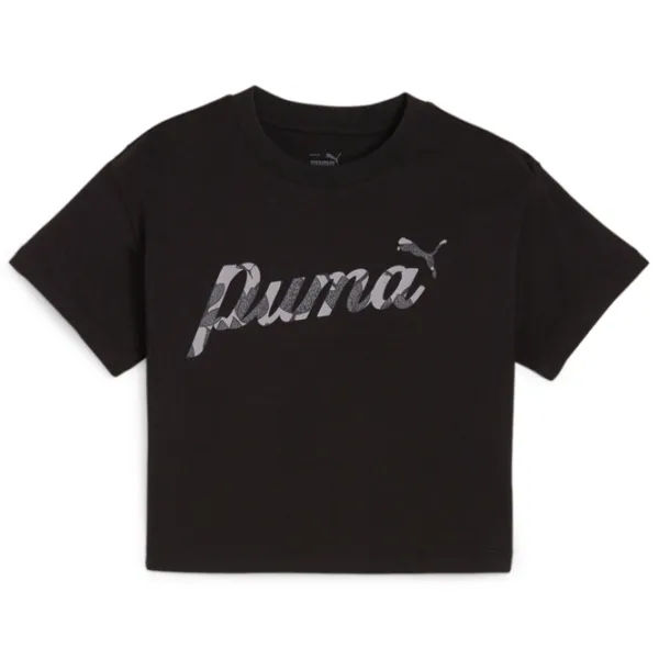 Футболка для девочек Puma Ess+ Blossom Short Tee G 122 - 128 см / Черный photo 1
