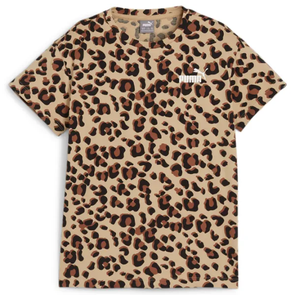 Tricou pentru fete Puma Ess+ Animal Aop Tee G 122 - 128 cm / Beige photo 1