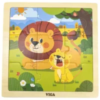 Puzzle VIGA Leoaică și puiul de leu 1.5+/ Numărul de piese: 9