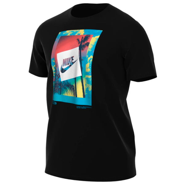 Tricou pentru bărbați Nike Shirt Sportswear Heatwave Photo 50% bumbac , 50% poliester/ Black photo 1