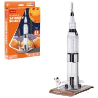 Puzzle 3D CubicFun Racheta Saturn V 5+/ Numărul de piese: 24