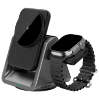 Беспроводная зарядка WIWU Coolpad Magnetic 3 in 1 Черный