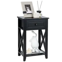 Noptiere Costway HW66695BK 61.1 x 40 x 30/ MDF/ Black