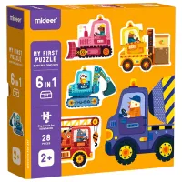Set de puzzle-uri Mideer Șantier de construcție 2+/ Numărul de piese: 28