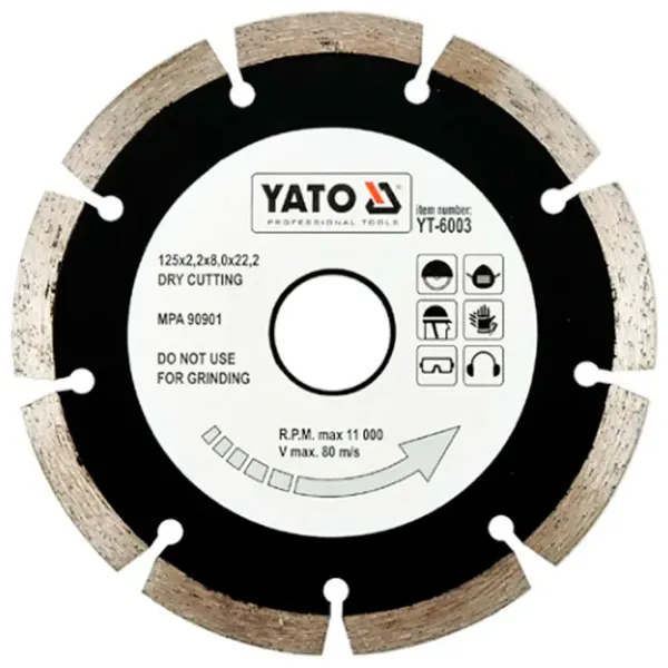 Алмазный отрезной диск Yato YT6003  photo 1