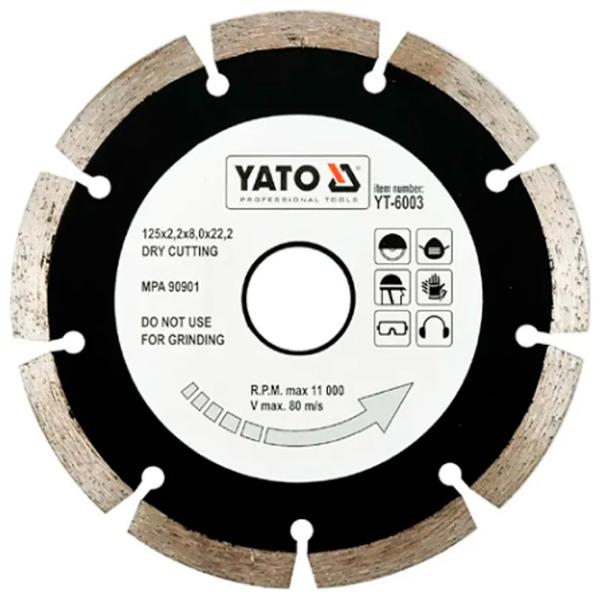 Алмазный отрезной диск Yato YT6003  photo 1