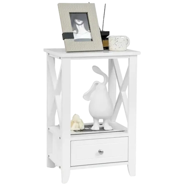 Noptiere Costway HW66696WH 61.5 x 40 x 30/ MDF/ White photo 1