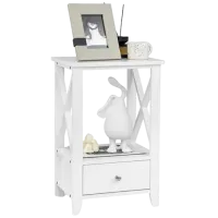 Тумбочки Costway HW66696WH 61.5см x 40см x 30см/ МДФ/ White