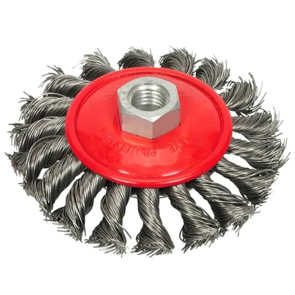 Дисковая щетка из витой проволоки Vorel VOR06977 100 мм photo 1