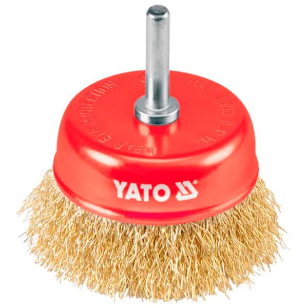 Коническая плетеная проволочная щетка Yato YT4750 75 мм photo 1