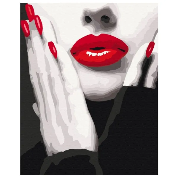 Картина по номерам BrushMe Эффектный красный BS51491 50 x 40 см/ Вертикальная photo 1