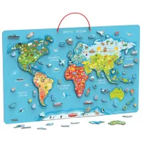 Магнитный пазл VIGA Карта мира 3+/ Количество деталей: 106