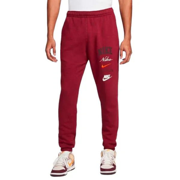 Pantaloni sportivi pentru bărbați Nike M Nk Club Bb Cf Pant Stack Gx M/ Red photo 1