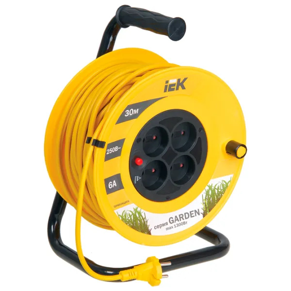 Удлинитель на катушке IEK WKP23-06-04-30 30 м Желтый photo 1