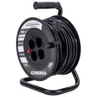 Удлинитель на катушке Generica WKP20-16-04-30-G 30 м Черный