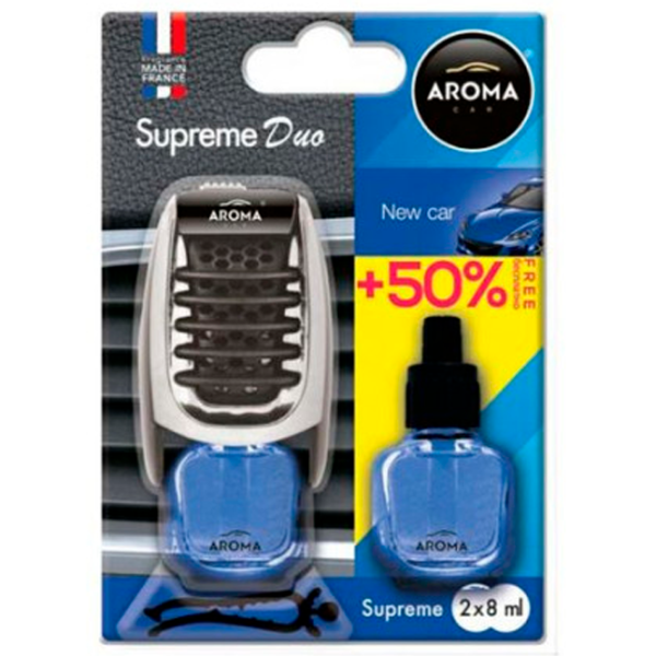 Ароматизатор для авто Aroma Car Supreme Duo Новая машина/ 8 мл/ на решетке вентиляции photo 1 Ароматизатор для авто Aroma Car Supreme Duo Новая машина/ 8 мл/ на решетке вентиляции photo 1