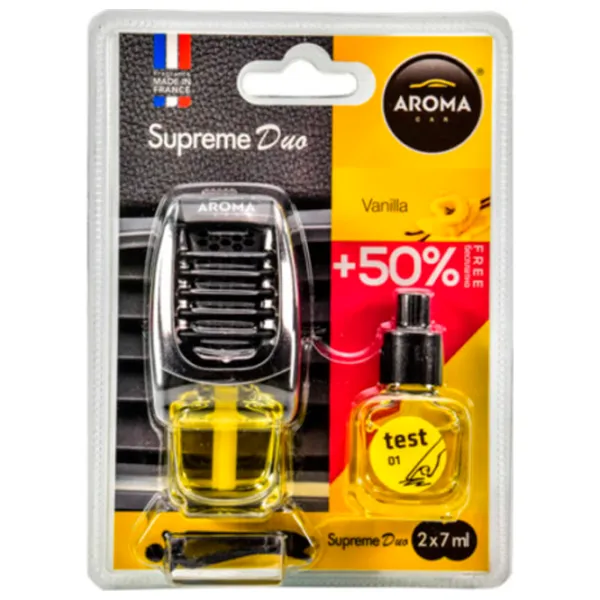 Aromatizator auto Aroma Car Supreme Duo Vanilla/ 7 ml/ pe grila de ventilare photo 1