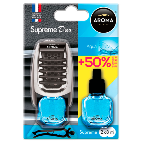 Ароматизатор для авто Aroma Car Supreme Duo Аква/ 8 мл/ на решетке вентиляции photo 1 Ароматизатор для авто Aroma Car Supreme Duo Аква/ 8 мл/ на решетке вентиляции photo 1