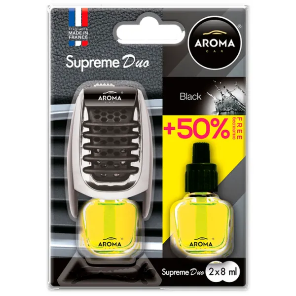 Ароматизатор для авто Aroma Car Supreme Duo Black/ 8 мл/ на решетке вентиляции photo 1 Ароматизатор для авто Aroma Car Supreme Duo Black/ 8 мл/ на решетке вентиляции photo 1
