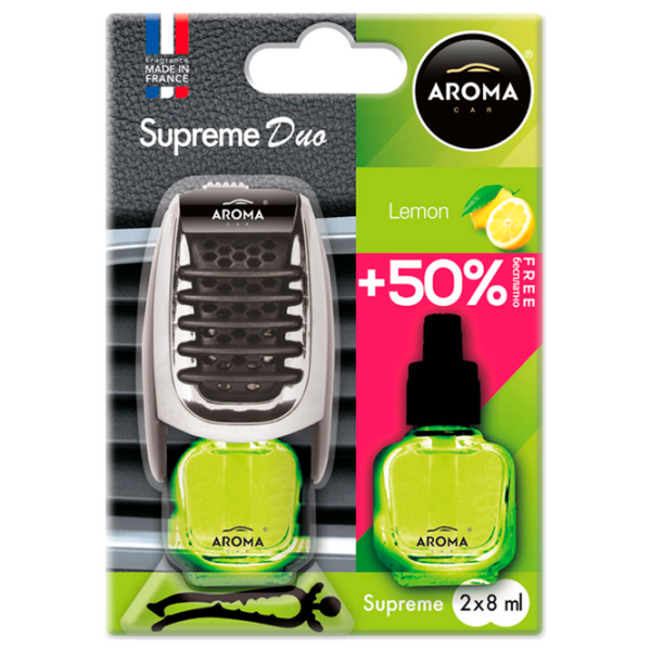 Aromatizator auto Aroma Car Supreme Duo Lemon/ 8 ml/ pe grila de ventilare photo 1 Aromatizator auto Aroma Car Supreme Duo Lemon/ 8 ml/ pe grila de ventilare photo 1