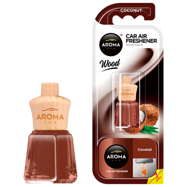 Aromatizator auto Aroma Car Wood mini Coconut/ 4 ml/ pe oglindă photo 1 Aromatizator auto Aroma Car Wood mini Coconut/ 4 ml/ pe oglindă photo 1